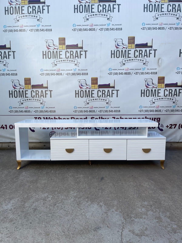 Left Sub Hoover Tv Stand - Half Moon Handles