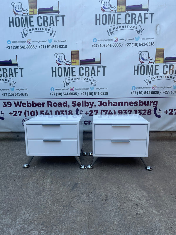 2 Drawer Pedestals With Flat Handles & Legs