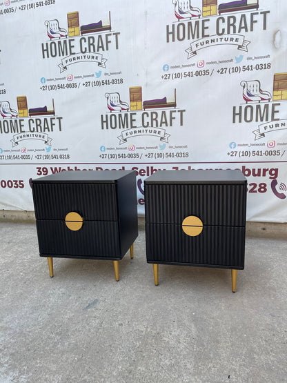 2 Drawer Pedestals With Moon Handles