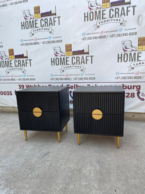 2 Drawer Pedestals With Moon Handles