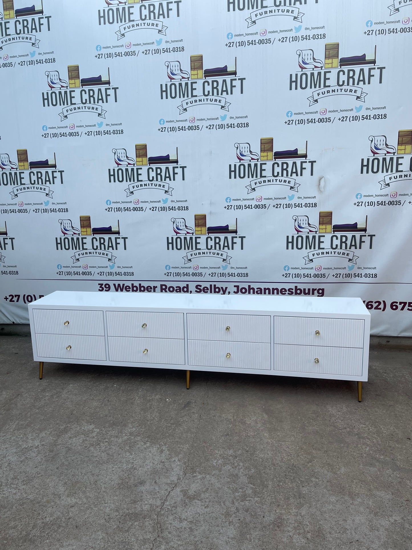 8 Drawer Tv Stand (With Lines Design)